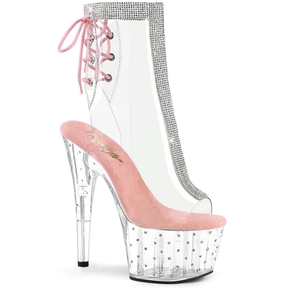 Pleaser stardust women’s platform heel ankle boot sz 8 nwt